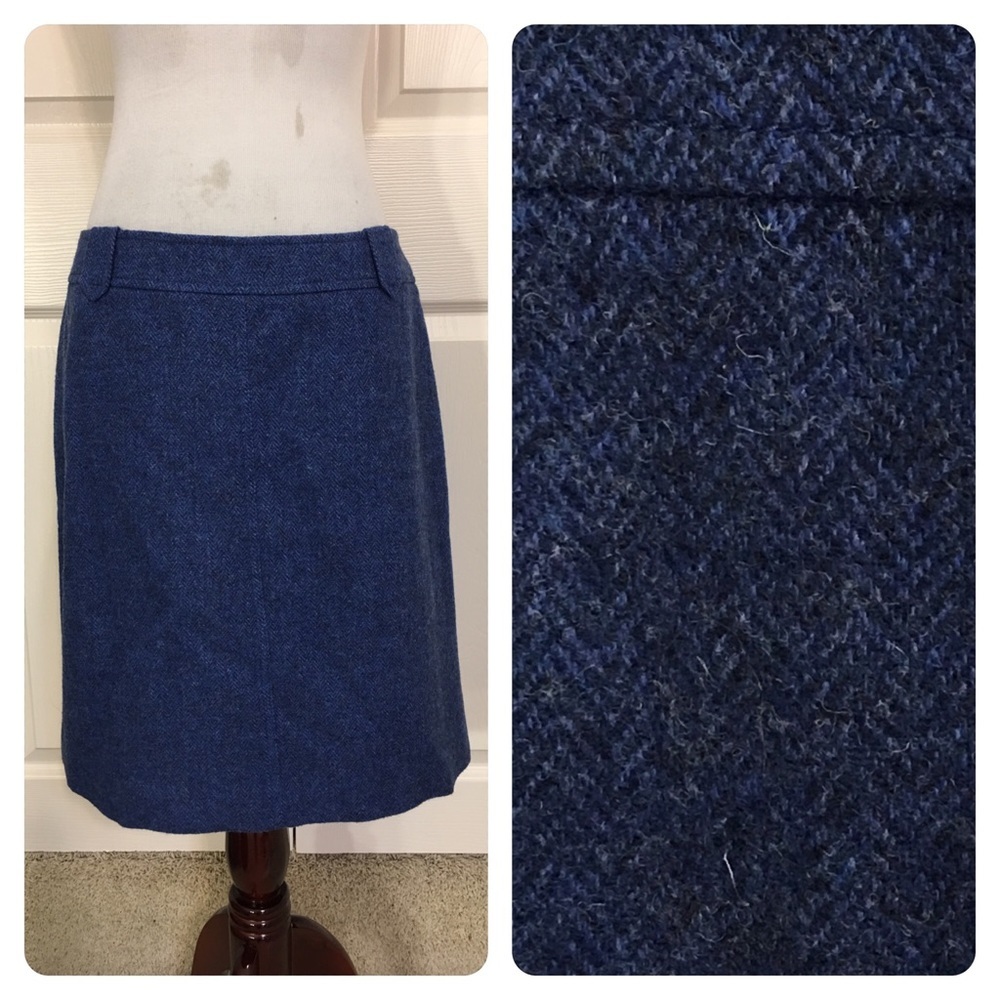 Talbots blue Herringbone skirt